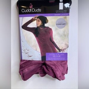 Cuddl Duds Double Plush Velour Long Sleeve Crew Neck Top Sz S Purple
